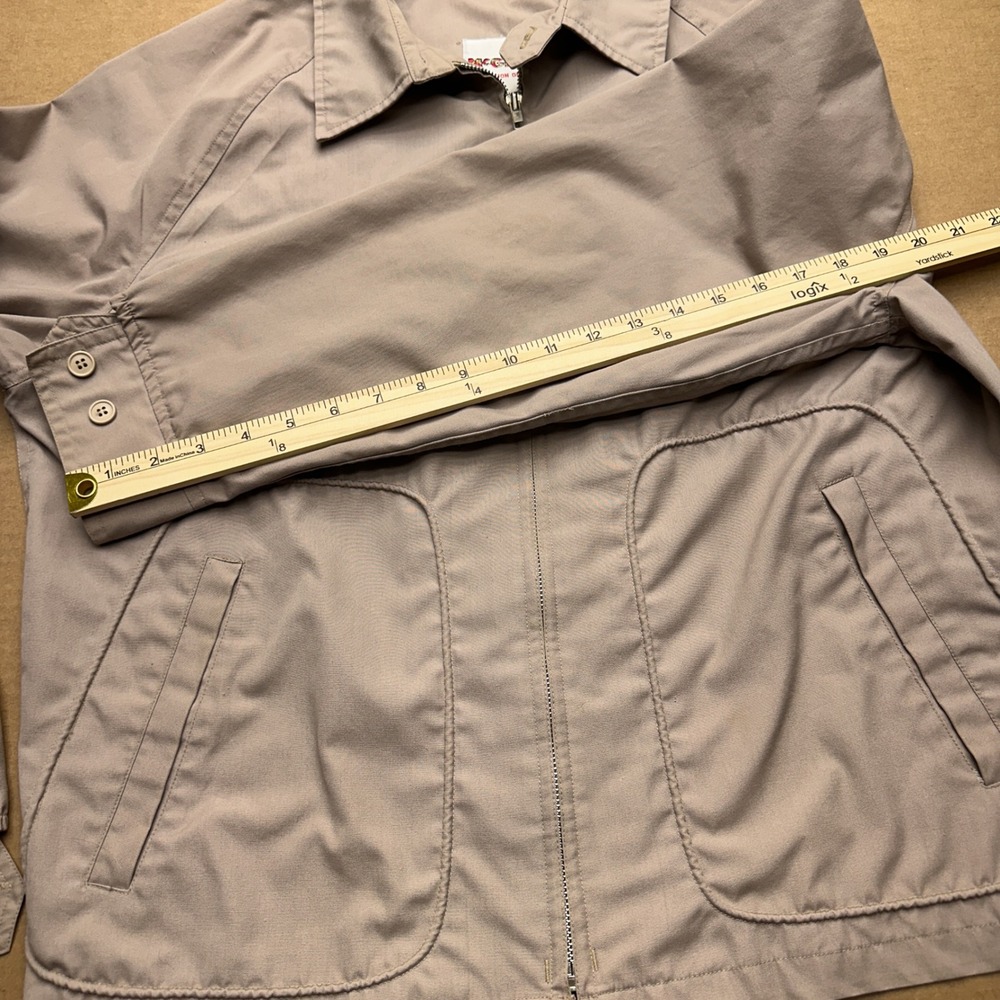 McGregor Harrington Jacket Mens Sz L Beige Zip Up Long Sleeve Windbreaker Light - Picture 5 of 5